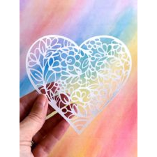 Fancy Floral Heart SVG - single layer