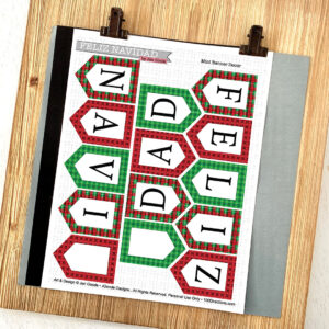 Feliz Navidad Printable Plaid Mini Banner