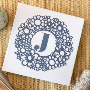 Fancy Floral Heart Monogram Border