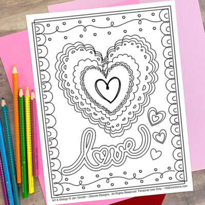 Valentine Heart Coloring Page