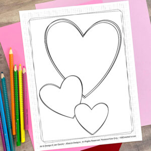 Hearts Coloring Page