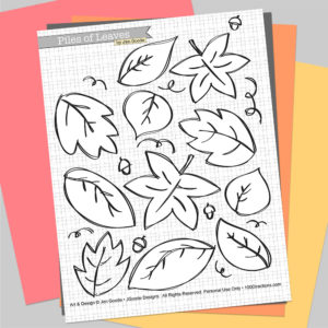 Fall leaf printable page