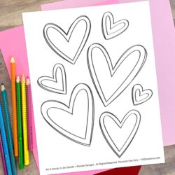 Many Hearts Coloring Page