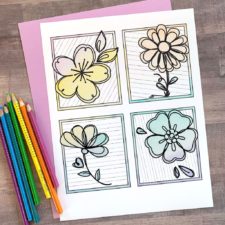 Set of 4 Mini Floral Coloring Pages