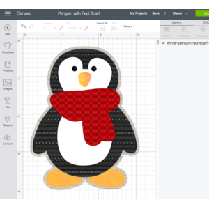 Cute Penguin with Red Scarf SVG