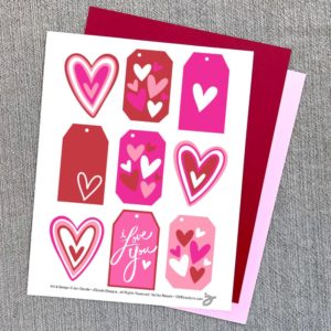 Printable Heart Gift Tags in Pink and Red