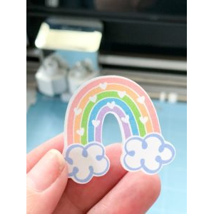 Cute Rainbow and Hearts SVG Cut File