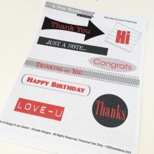 Gray Card Kit Red text word art