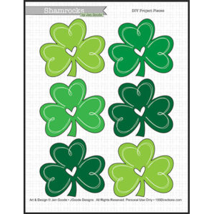 6 Printable Shamrocks