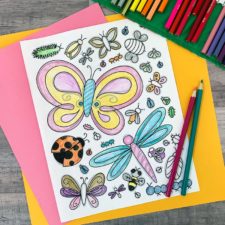 STEAM Cute Bugs Coloring Page